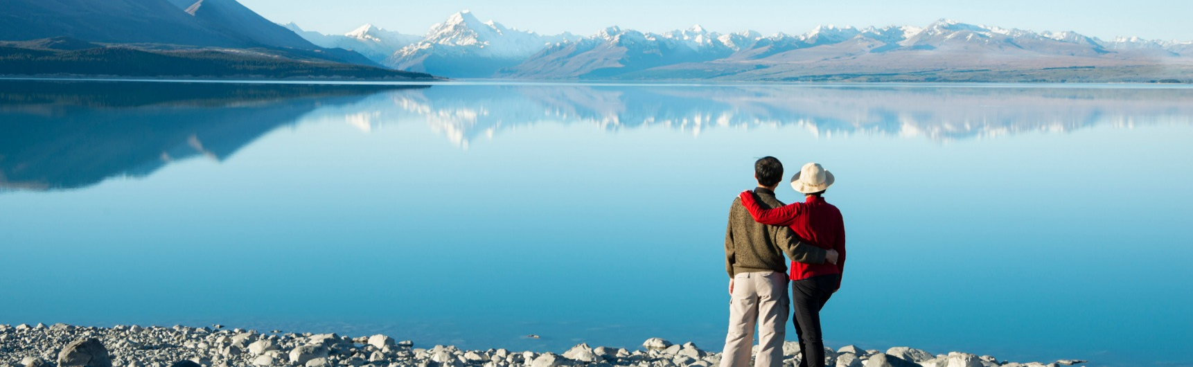 Couple enjoy the lake