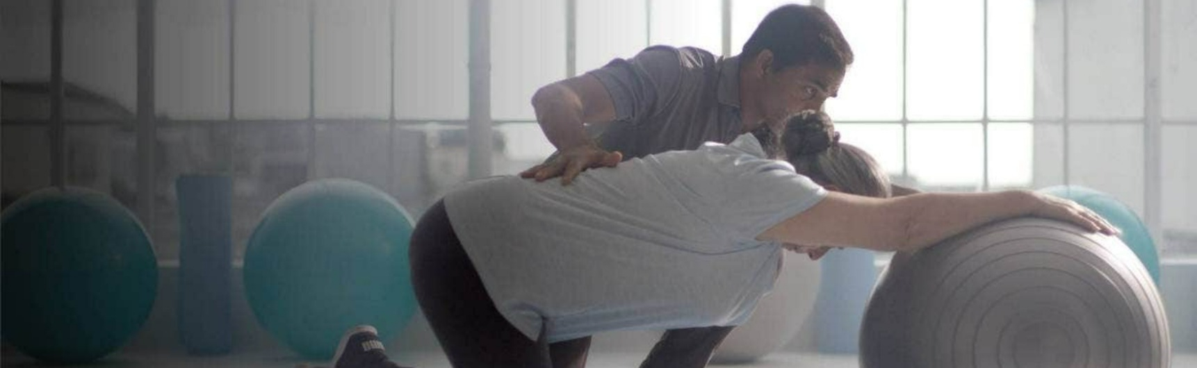 A woman undergoes physio