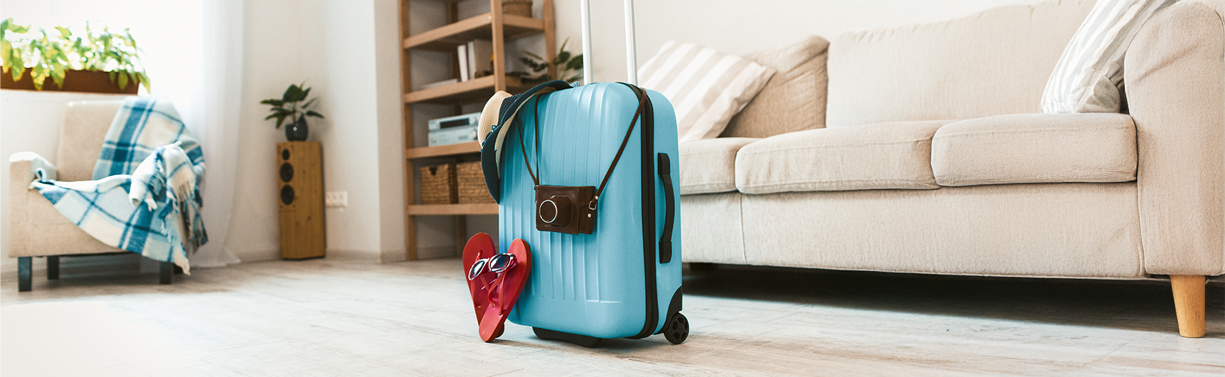 Suitcase ready to go on holiday