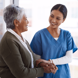 Two women laughing together