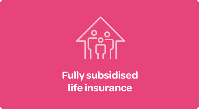 A graphical icon of a family in a house